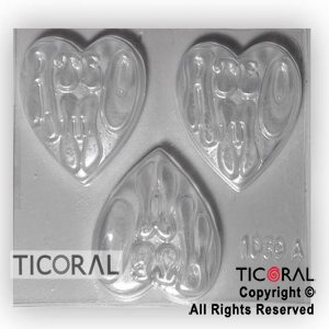 MOLDE A 1039 CORAZON LEYENDA TE AMO 175X135MM APROX TRANSPARENTE x 4